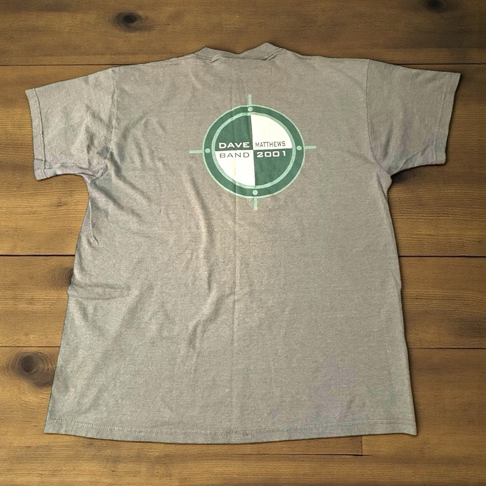 Dave Matthews Band 2001 Tour T-Shirt XL Vintage Green Unisex Y2K Music Tee